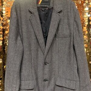 Classic Gray Herringbone Blazer